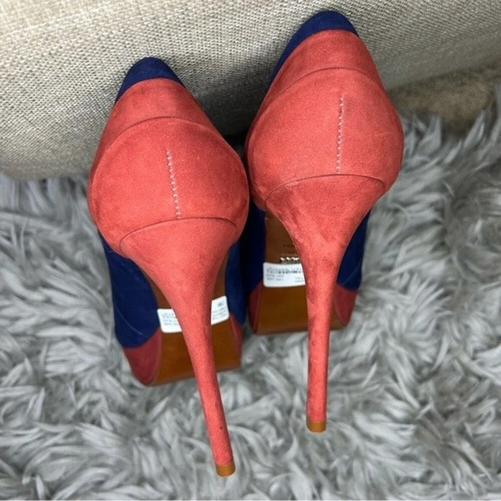 SCHUTZ blue orange y2k suede platform stiletto high heels women's shoe size 7 B